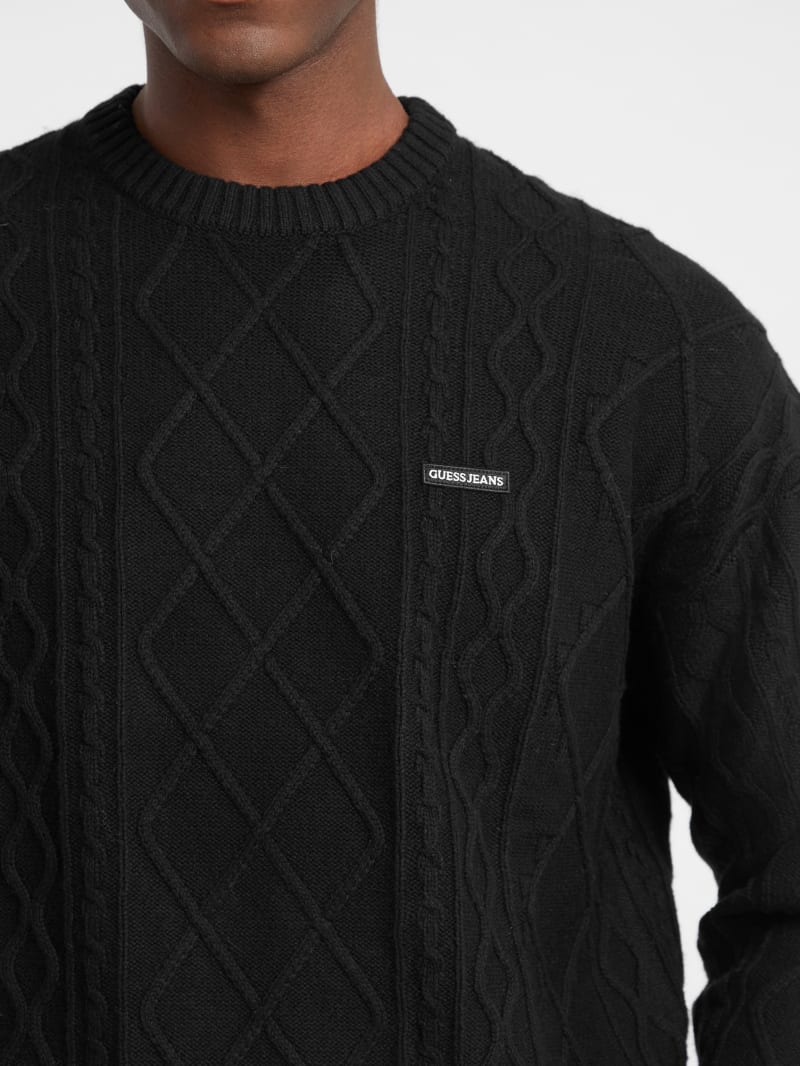 GUESS® Wool-Blend Cable-Knit Sweater