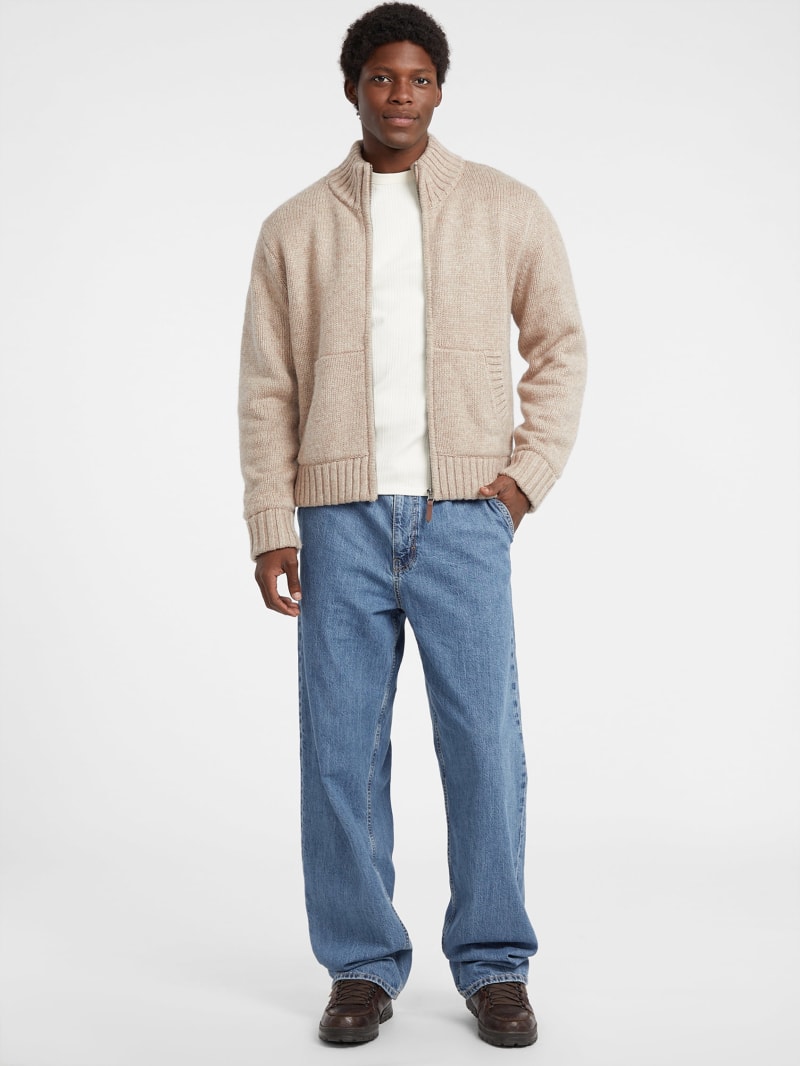 Wool-Blend Full-Zip Sweater