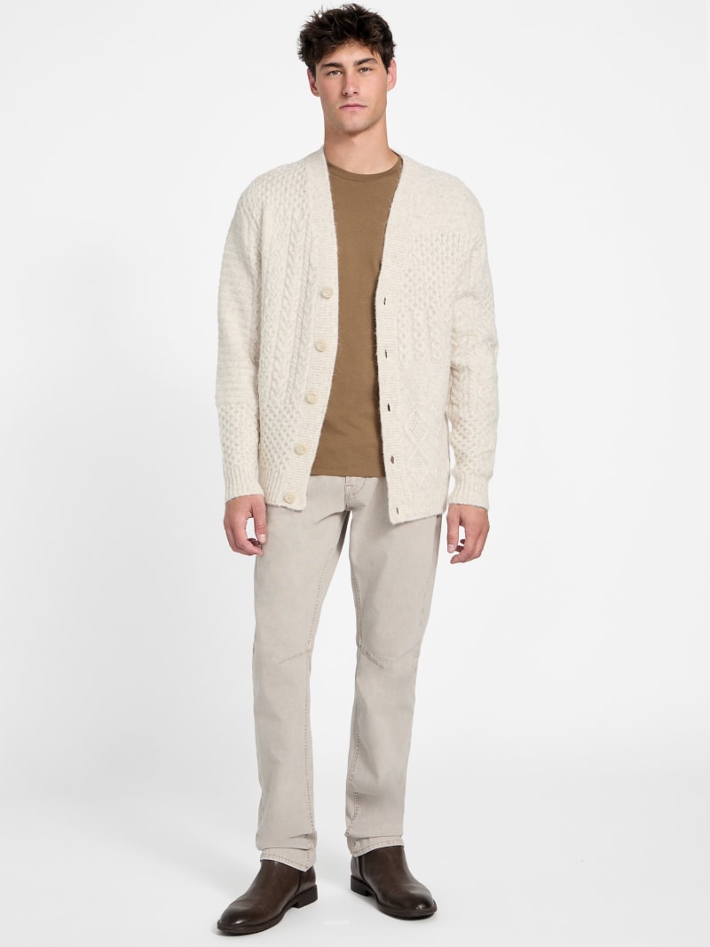 Eco Jeffry Cable-Stitch Cardigan Sweater