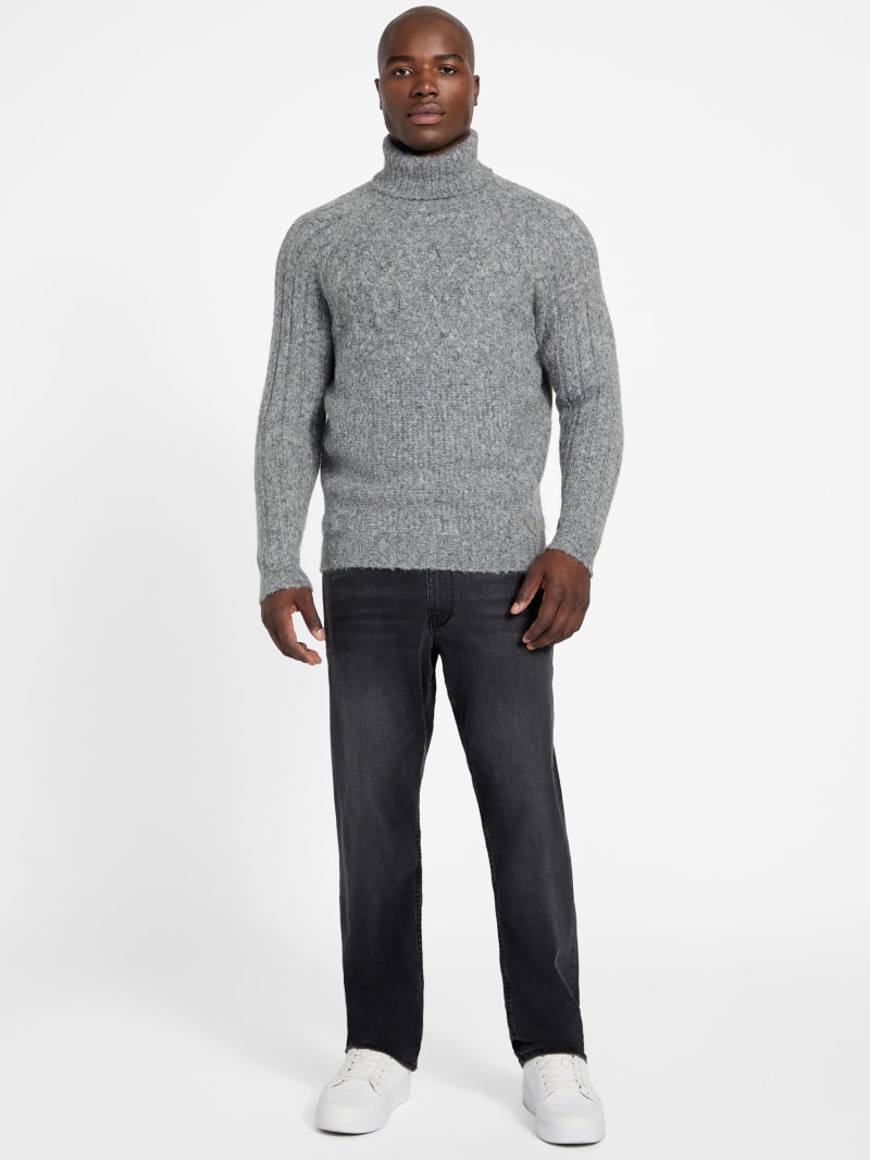 Eco Jemmy Turtleneck Mixed-Stitch Sweater