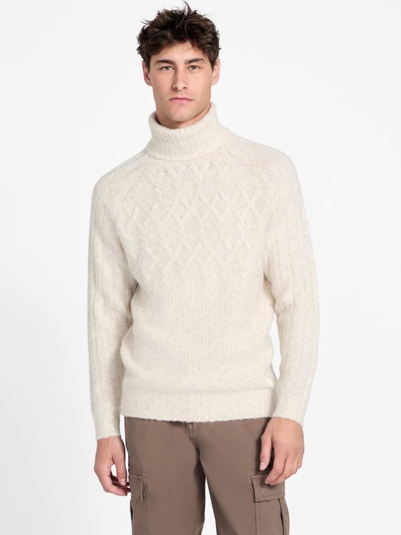GUESS® Eco Jemmy Turtleneck Mixed-Stitch Sweater
