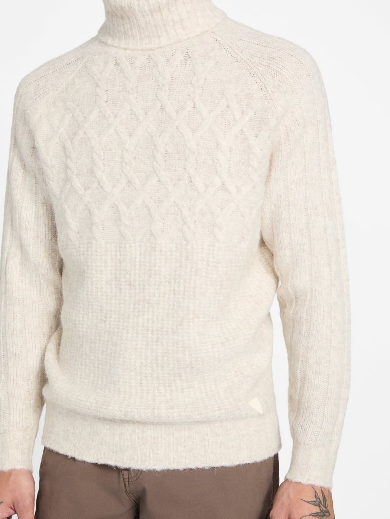Eco Jemmy Turtleneck Mixed-Stitch Sweater - thumbnail 3