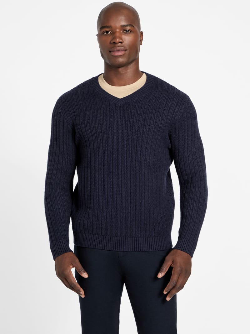 Eco Bryson Texture V-Neck Sweater