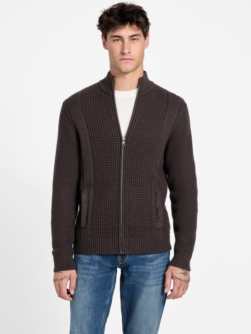 Eco Ryder Waffle-Knit Cardigan