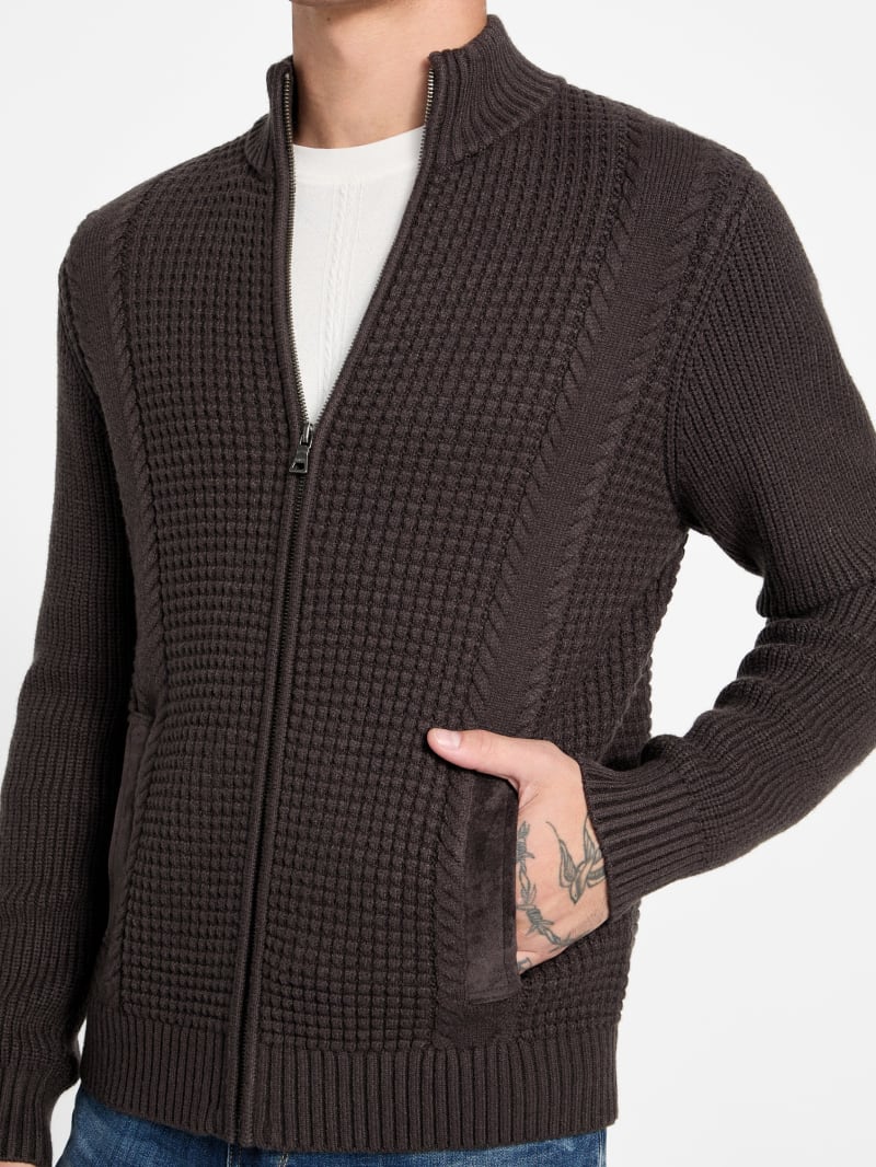 Eco Ryder Waffle-Knit Cardigan