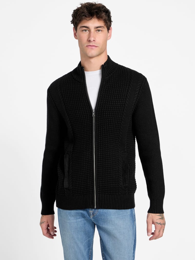 GUESS® Eco Ryder Waffle-Knit Cardigan