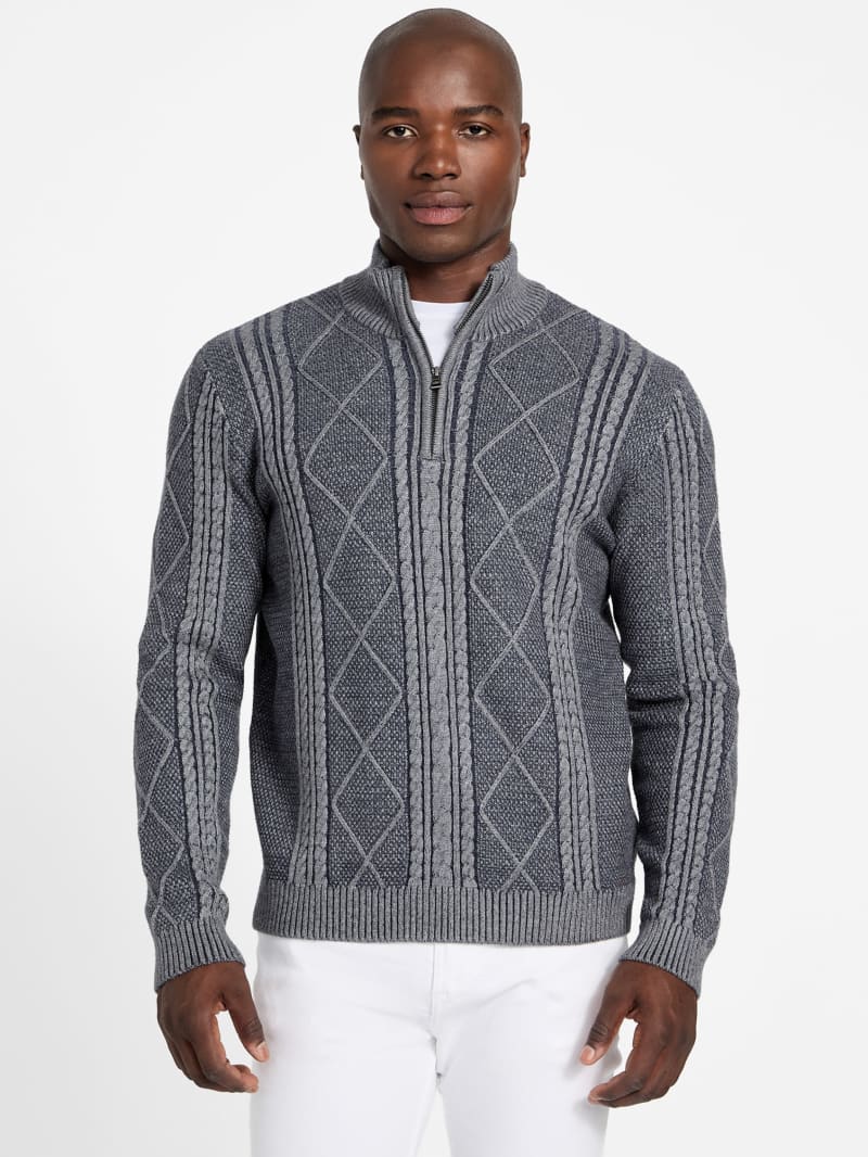 Eco Noel Zip Cable-Knit Sweater