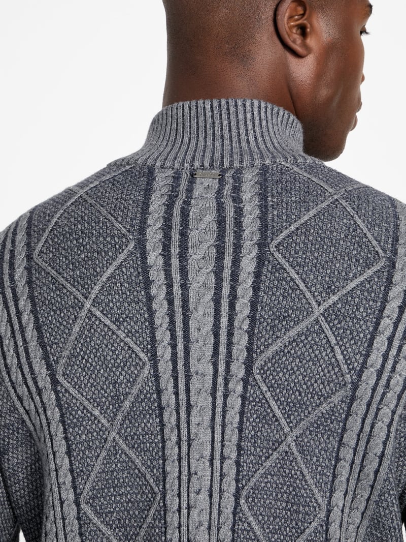 Eco Noel Zip Cable-Knit Sweater
