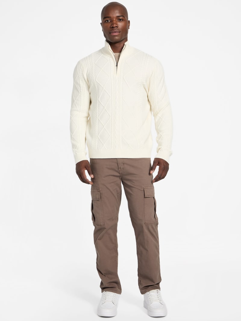 GUESS® Eco Noel Zip Cable-Knit Sweater Men