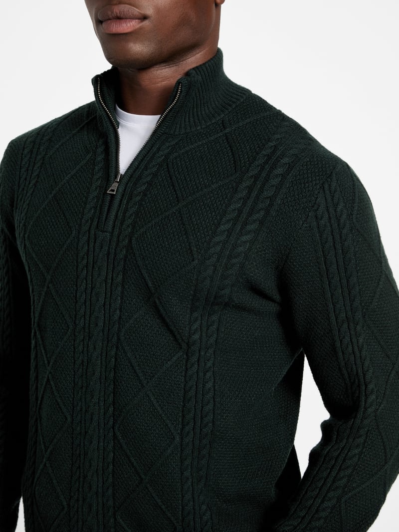Eco Noel Zip Cable-Knit Sweater - thumbnail 7