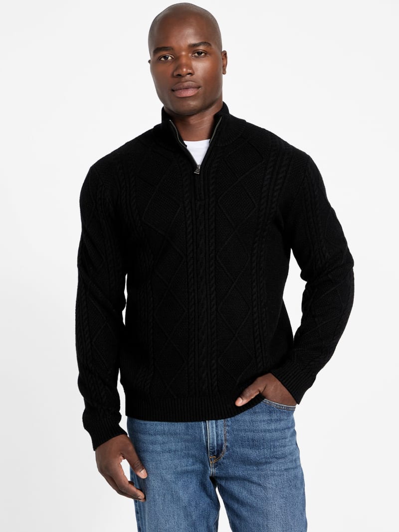 Eco Noel Zip Cable-Knit Sweater