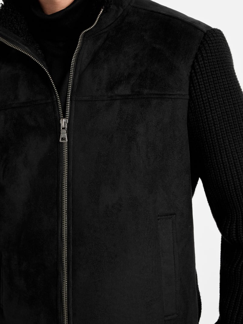 River Faux- Suede Knit Jacket