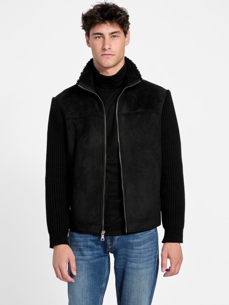 River Faux- Suede Knit Jacket