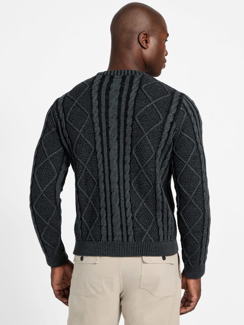 GUESS® Eco Adrian Crewneck Cable-Knit Sweater