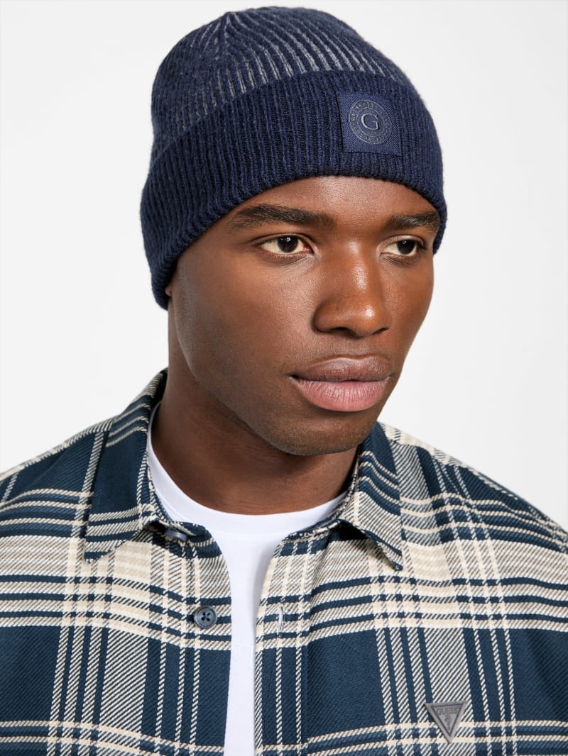 GUESS® Eco Bicolor Ribbed Beanie