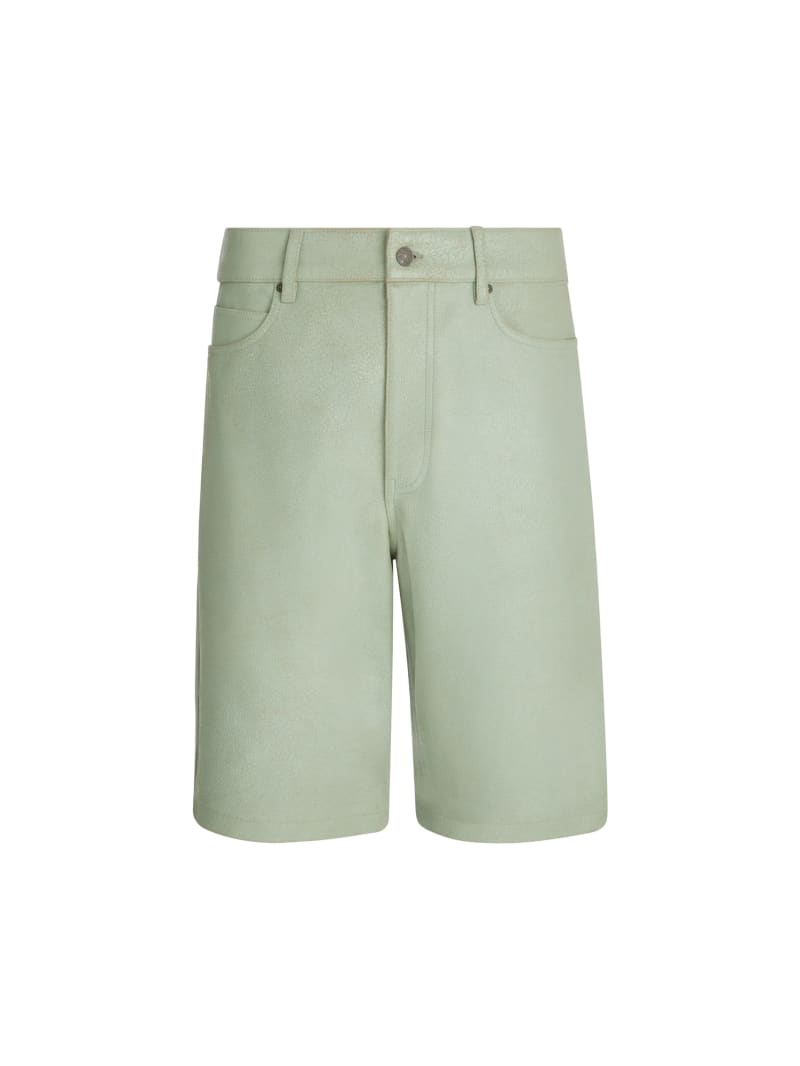 【GUESS】GUESS USA M5GD11L0R10 Crackle Leather Short ラムレザーショートパンツ GUESS® crackle leather short