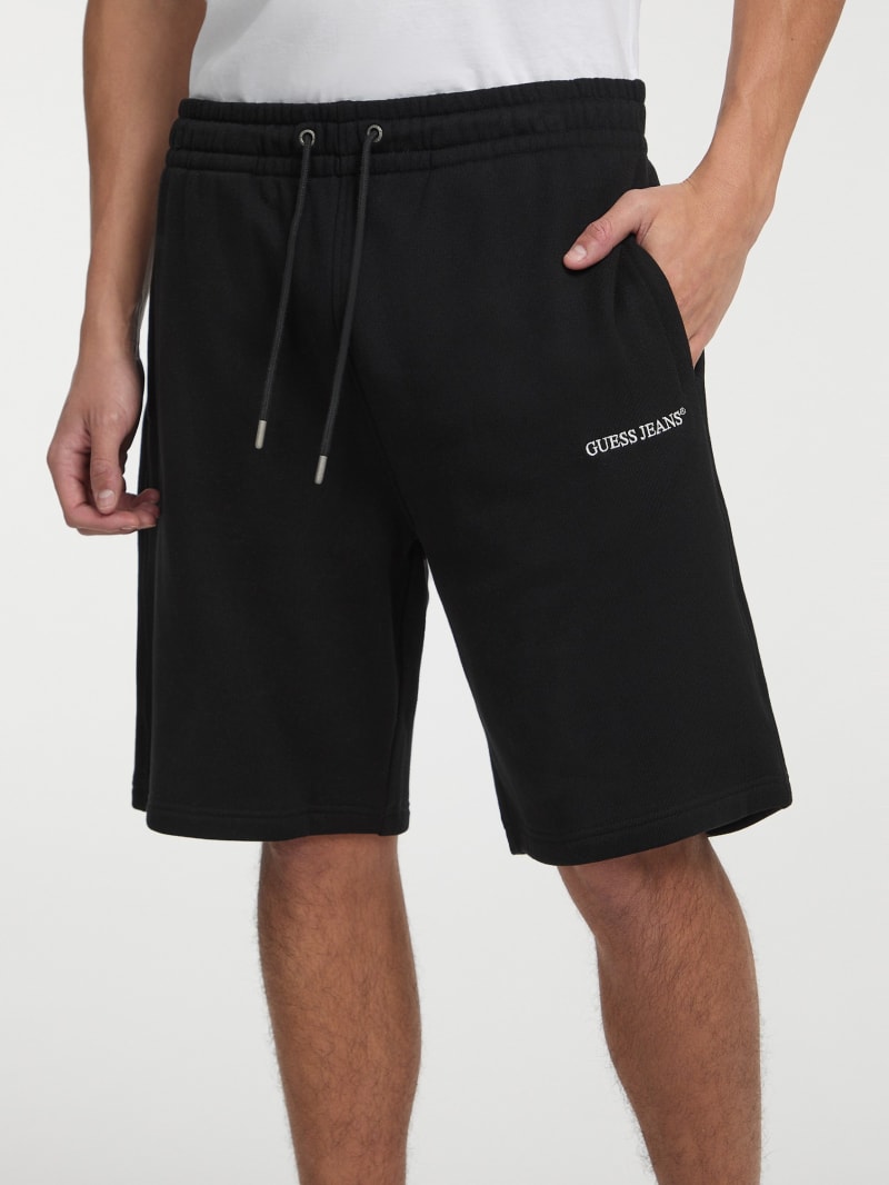 Guess Shorts Z4YP00 KCB70 - Pantaloncini Uomo In Mix Poliammide Ed Elastan, Colore Beige, Vita Regolare, Chiusura Con Zip