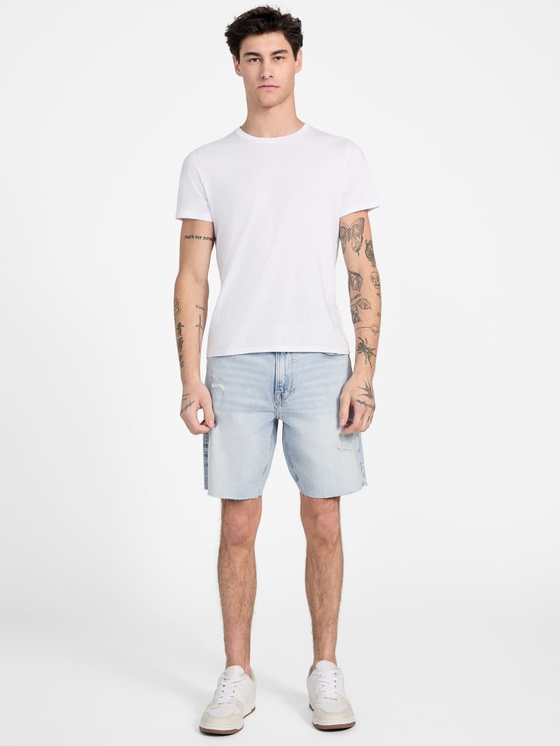【KOOLOSET】Western Mood Sand Bermuda Denim Glittering crystals denim Bermuda short | Casablanca | | Simons