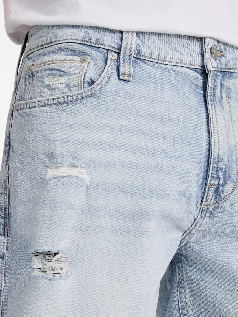 送料無料 通販 激安 Eco Wyatt GUESS | Shorts Denim Distressed シャツ/ブラウス(半袖/袖なし)