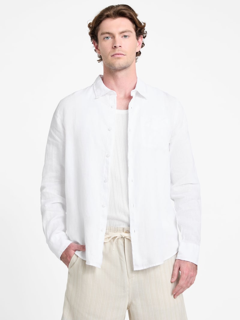 Eco Napa Linen-Blend Shirt | GUESS Canada
