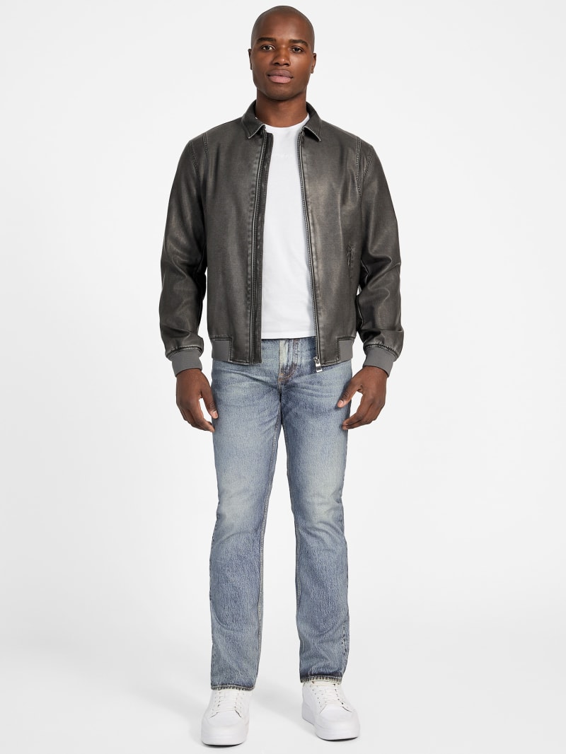 Faux-Leather Aviator Jacket - thumbnail 2