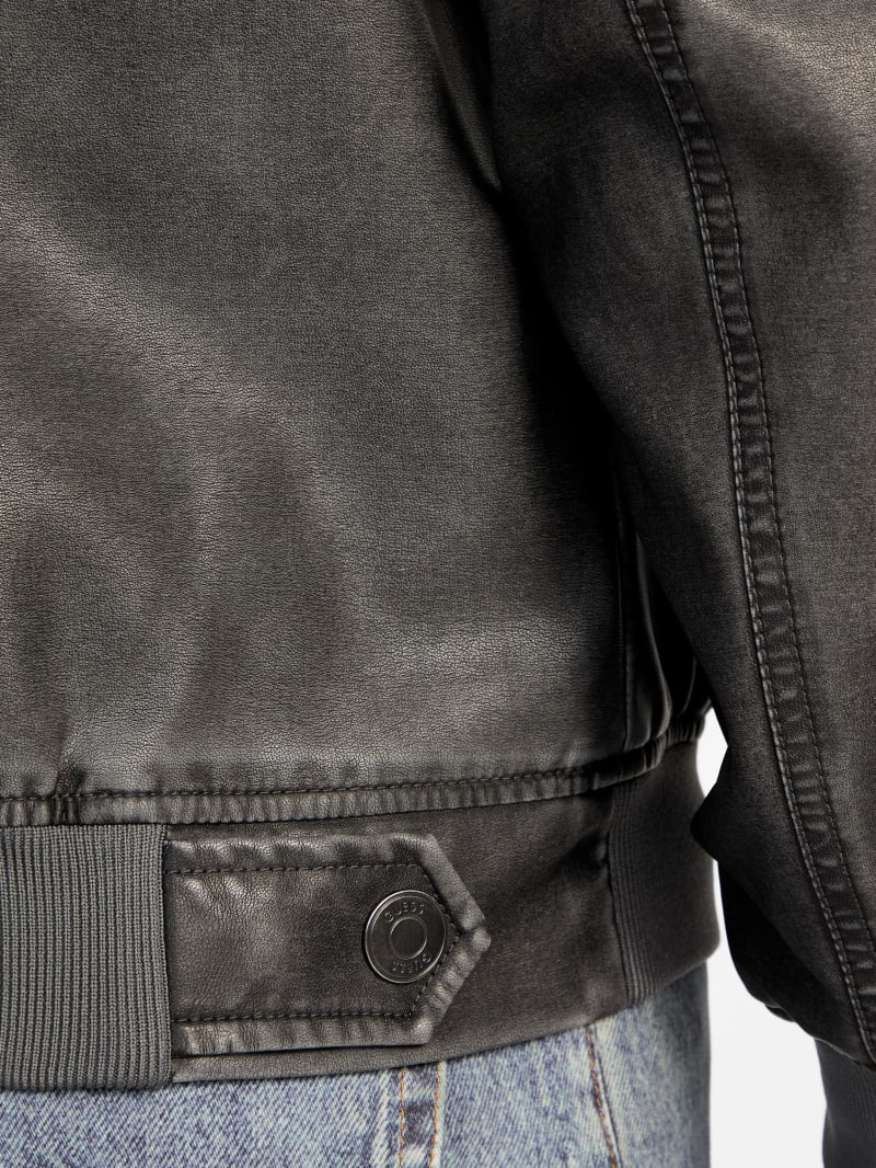 Faux-Leather Aviator Jacket - thumbnail 3