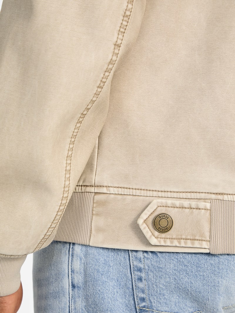 Faux-Leather Aviator Jacket - thumbnail 8