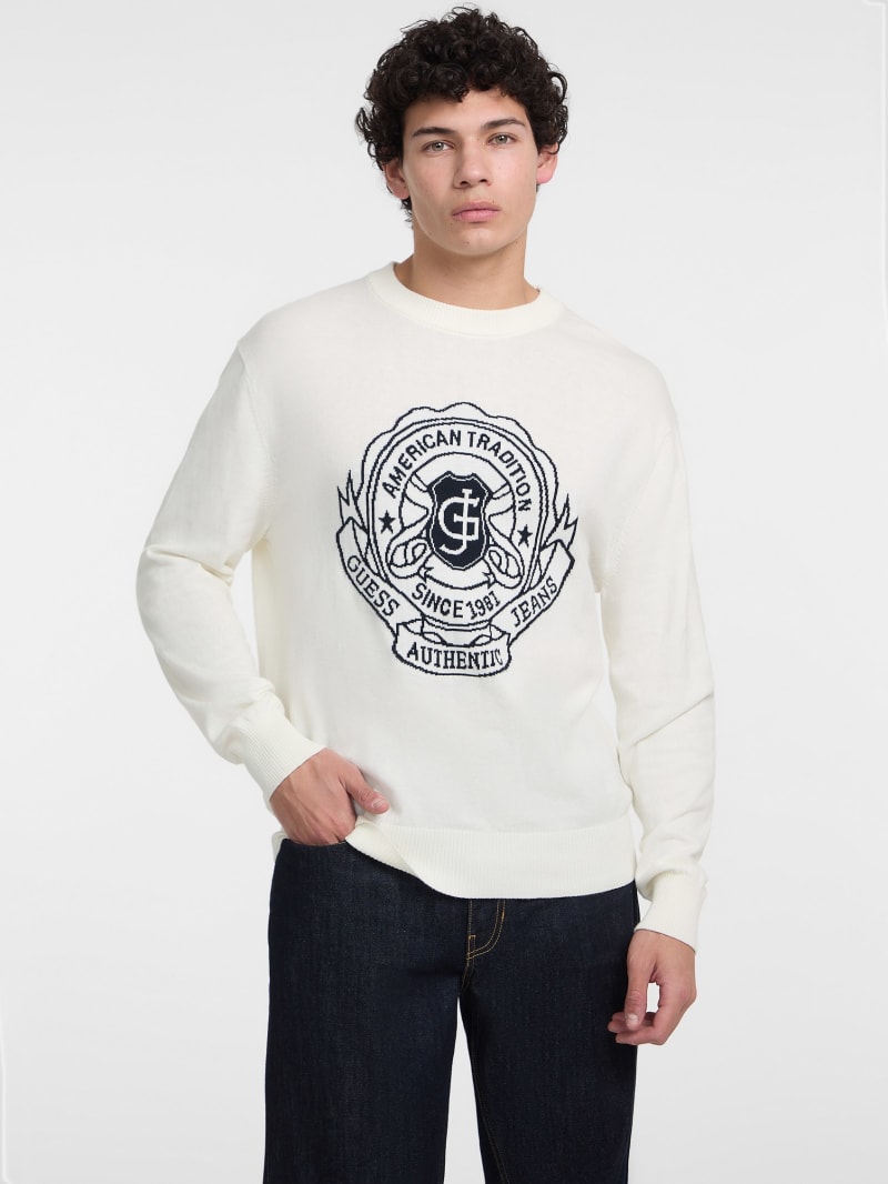 Eco Crewneck Jacquard Sweater | GUESS Jeans Eco Crewneck Jacquard Sweater | GUESS Jeans