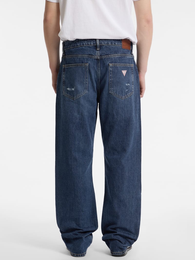 Jean Crop Guess Homme - Coupe Conique Décontractée - Bleu Opulent Délavé - Taille 33 (30L) - Neuf Avec étiquettes