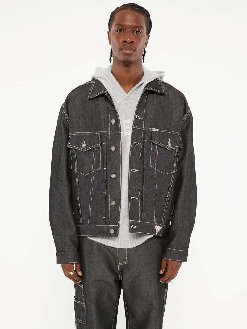 GUESS Originals Metallic Denim Trucker Jacket | GUESS GUESS Originals Metallic Denim Trucker Jacket | GUESS