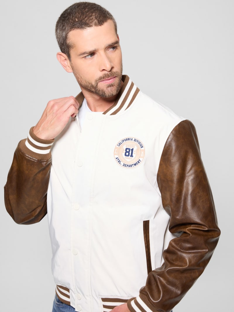GUESS Eco Varsity Jacket Brown M