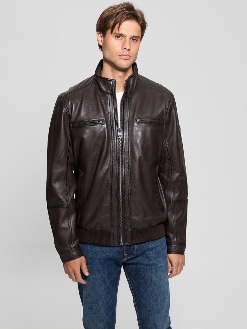 Bradley Leather Jacket | GUESS Canada