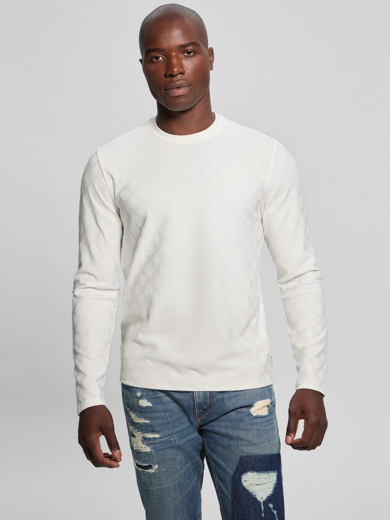 Eco Peony Jacquard Crewneck | GUESS Canada Eco Peony Jacquard Crewneck | GUESS Canada