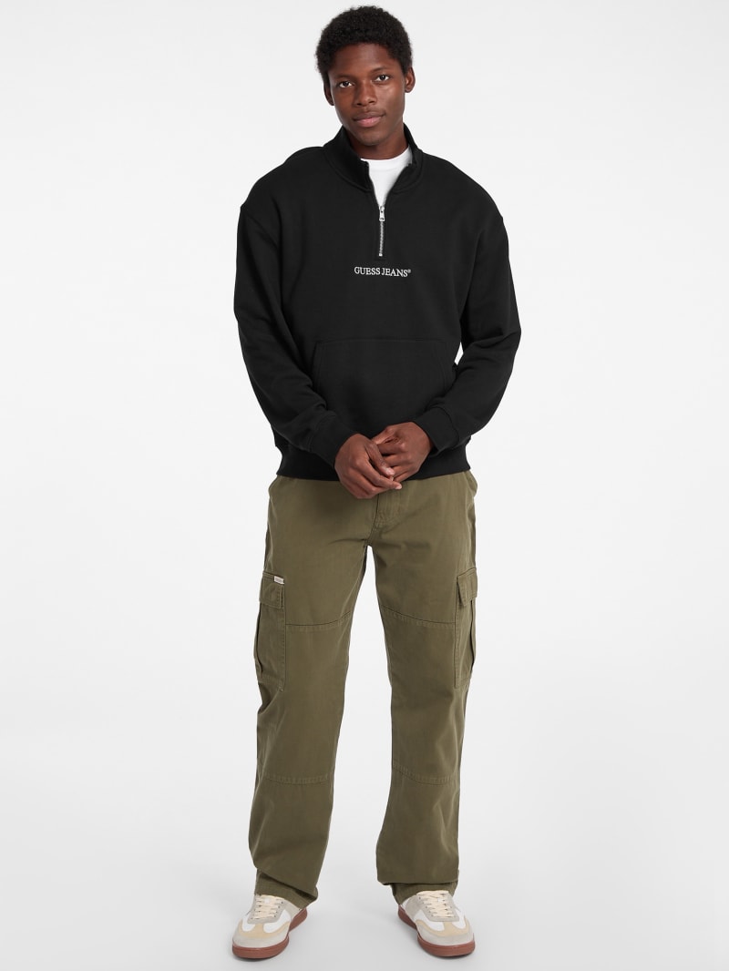 Eco Half-Zip Logo Sweater | GUESS Jeans Eco Half-Zip Logo Sweater | GUESS Jeans