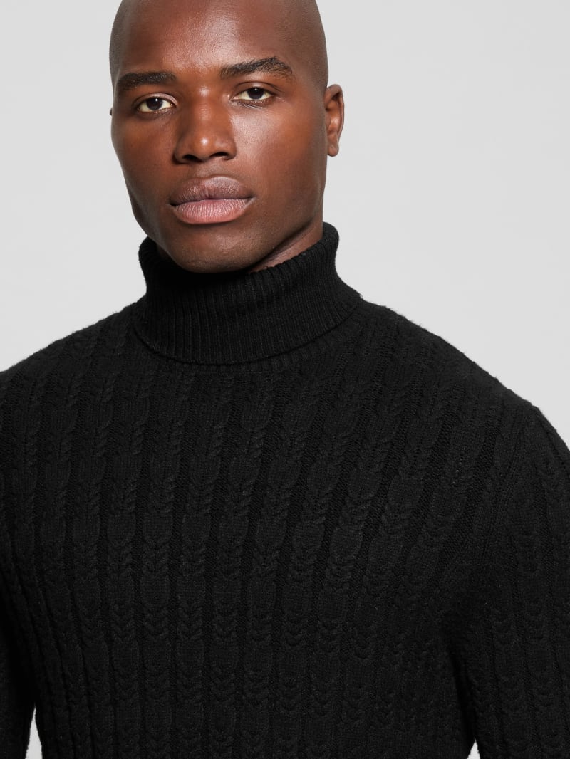 Eco Ezra Turtleneck Cable-Knit Sweater | GUESS Eco Ezra Turtleneck Cable-Knit Sweater | GUESS