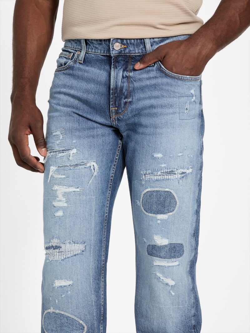バナナマンです₊⁎⁺˳✧༚ Eco Mason Patch Regular-Fit Straight Jeans | GUESS