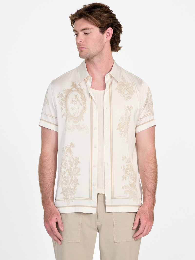 Eco Floral Mirror Satin Shirt