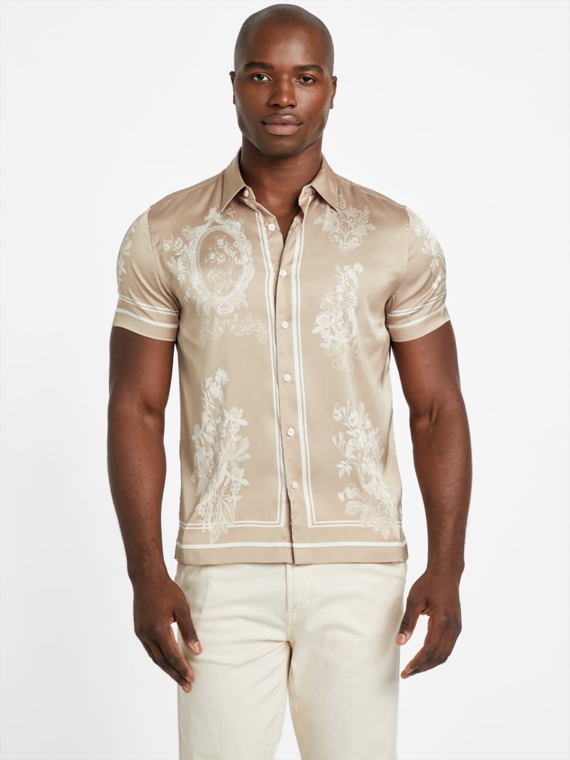 Eco Floral Mirror Satin Shirt