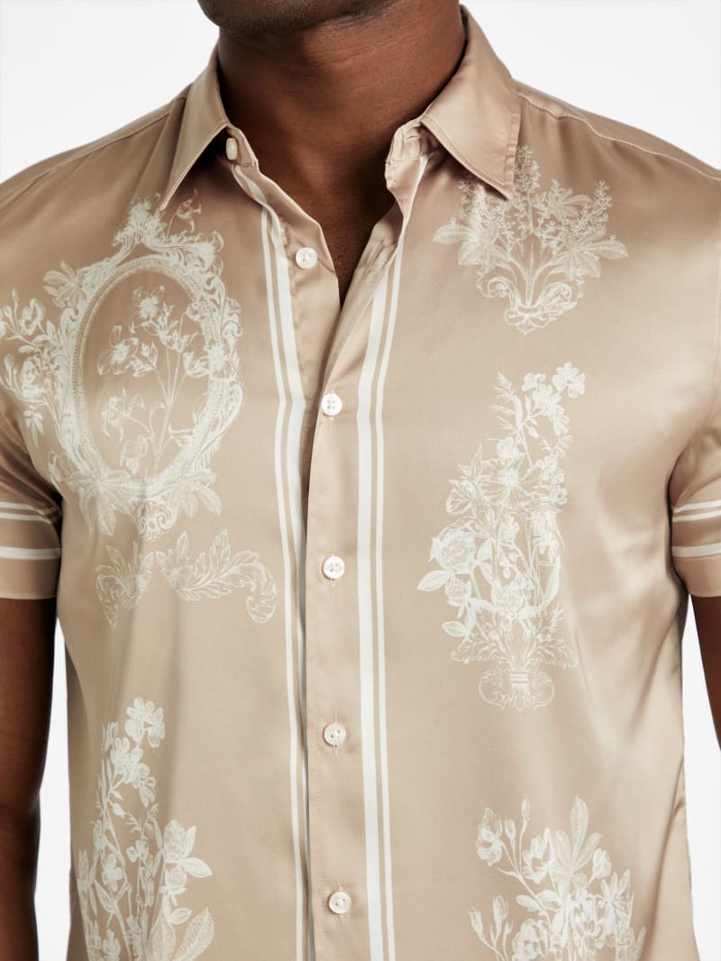 Eco Floral Mirror Satin Shirt