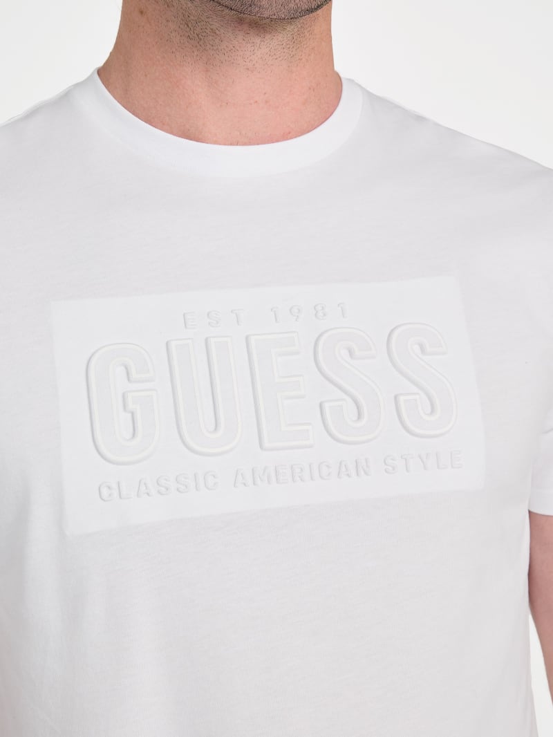 T-Shirt Uomo Guess Core G011 In Bianco - 95% Cotone, 5% Elastan, Vestibilità Comoda