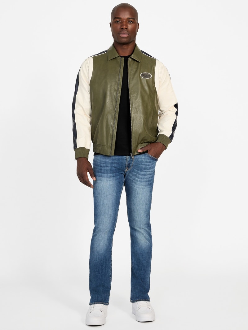 Color-Block Faux-Leather Jacket - thumbnail 2