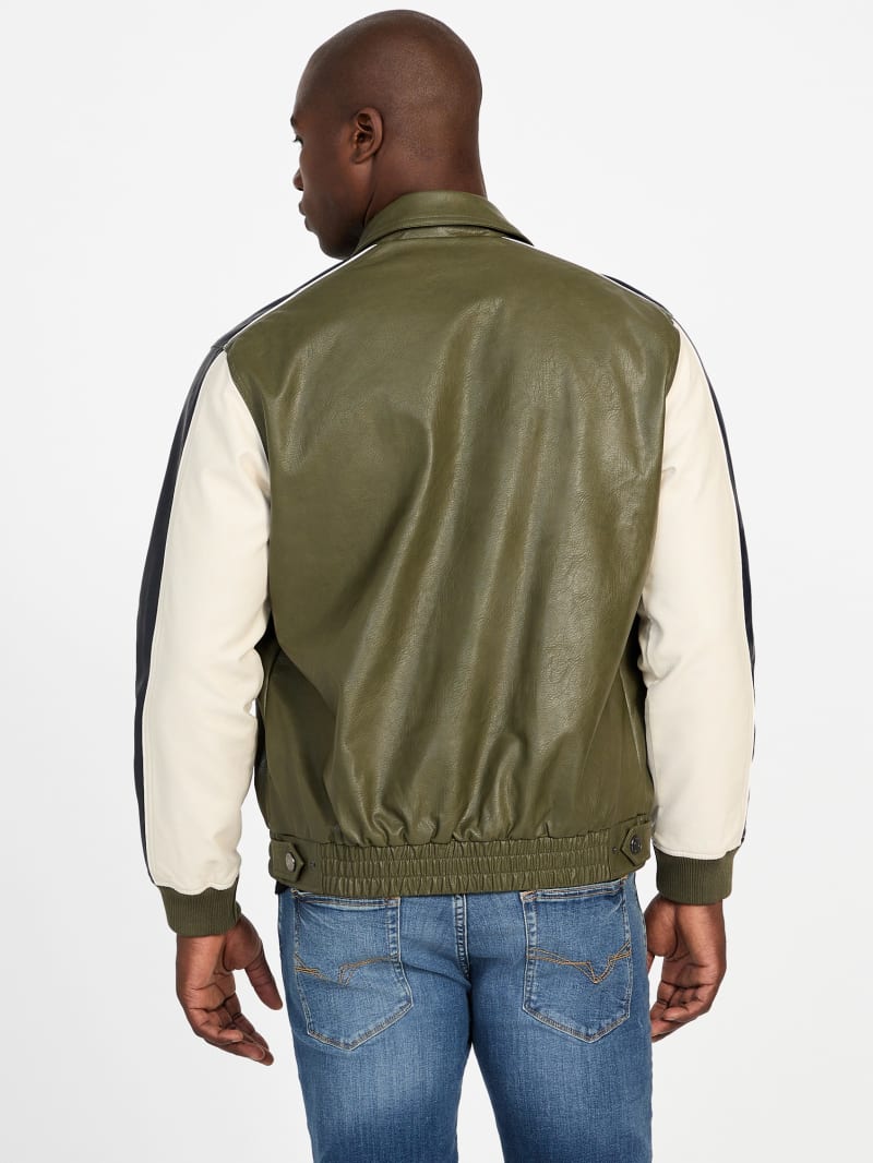 GUESS® Color-Block Faux-Leather Jacket