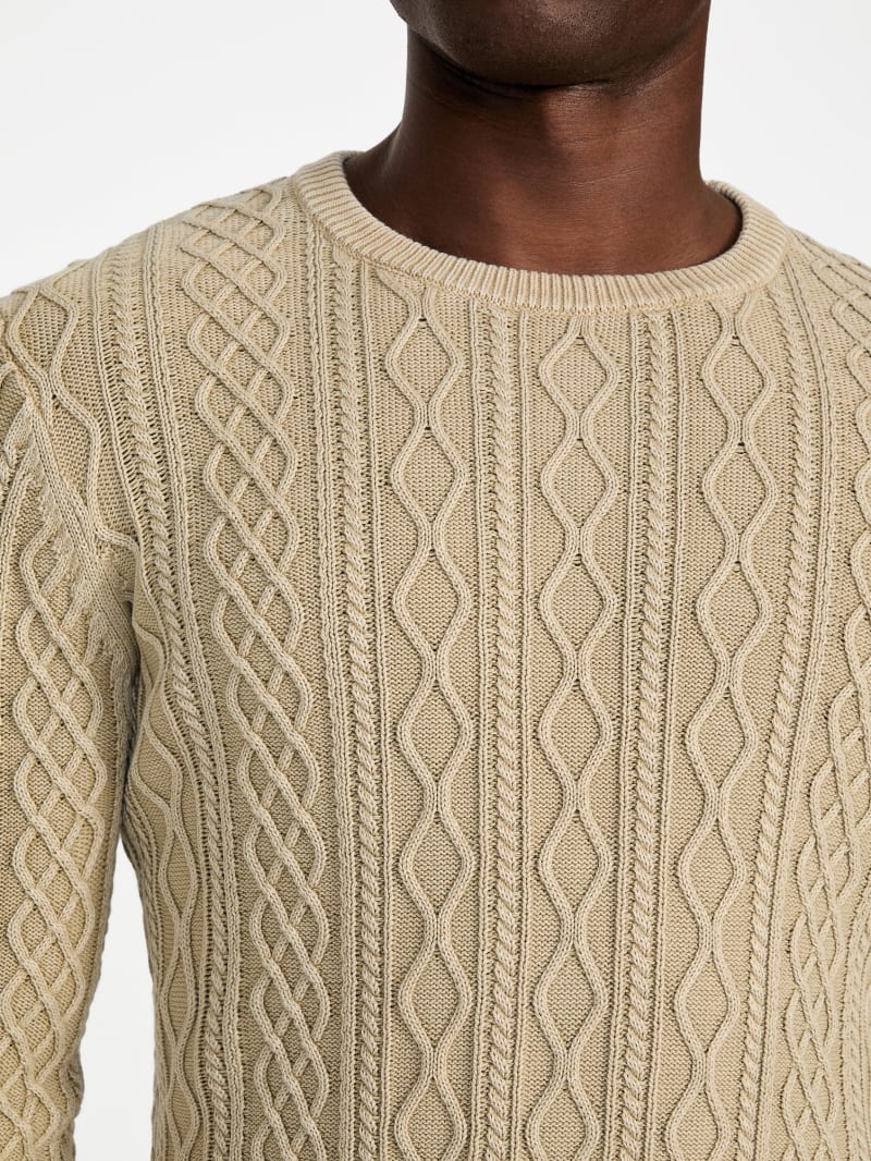 Herman Cable-Knit Washed Sweater