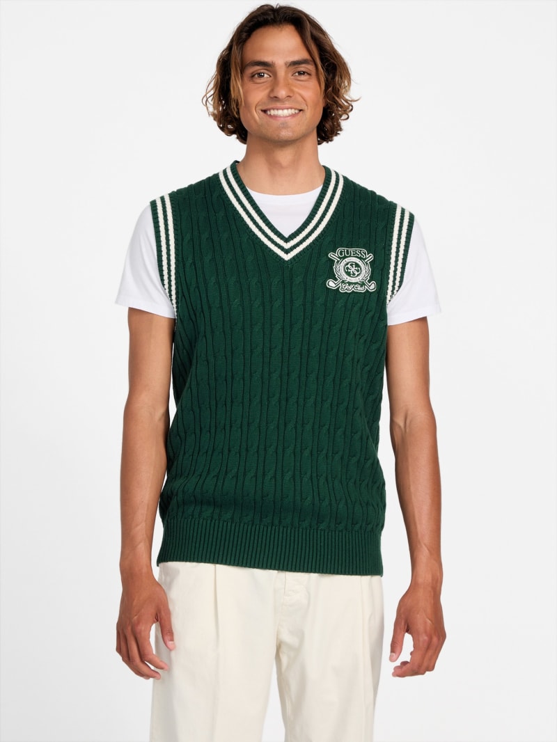 Eco Holden V-Neck Cable-Knit Vest