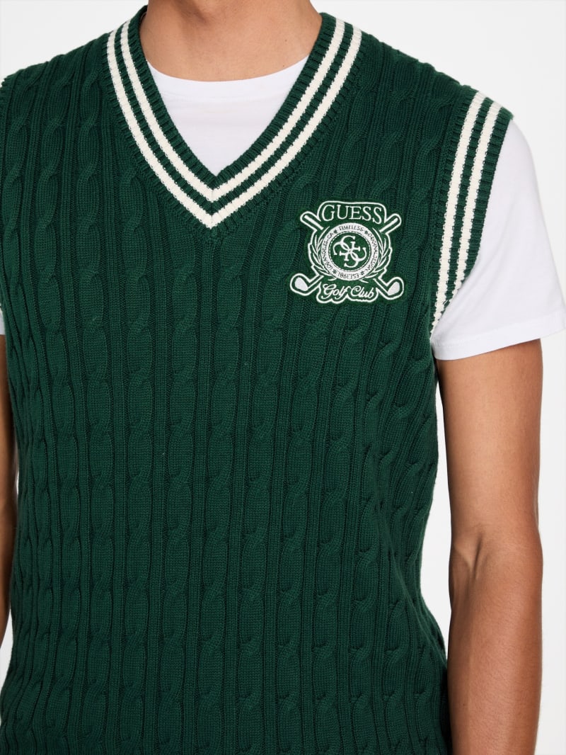 Eco Holden V-Neck Cable-Knit Vest