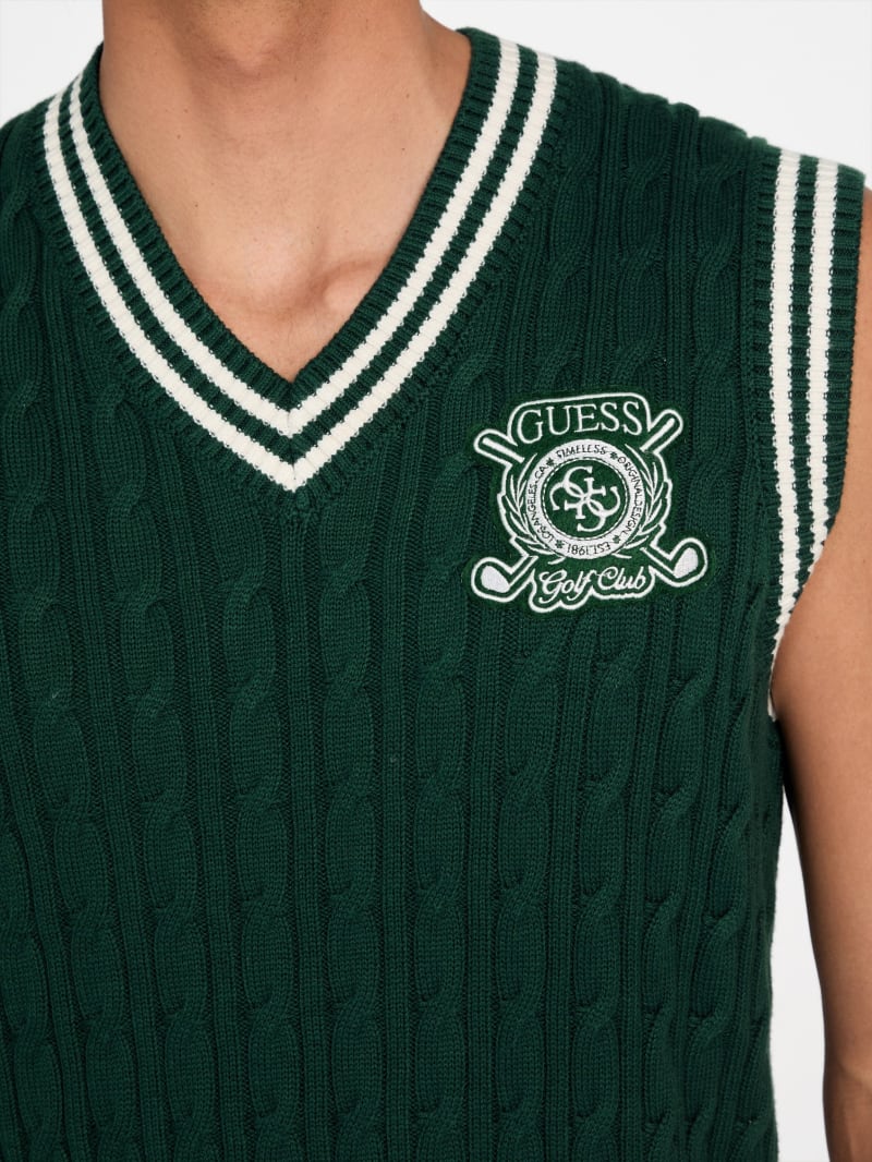 Eco Holden V-Neck Cable-Knit Vest