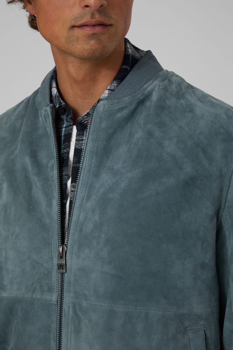 Faux suede bomber jacket