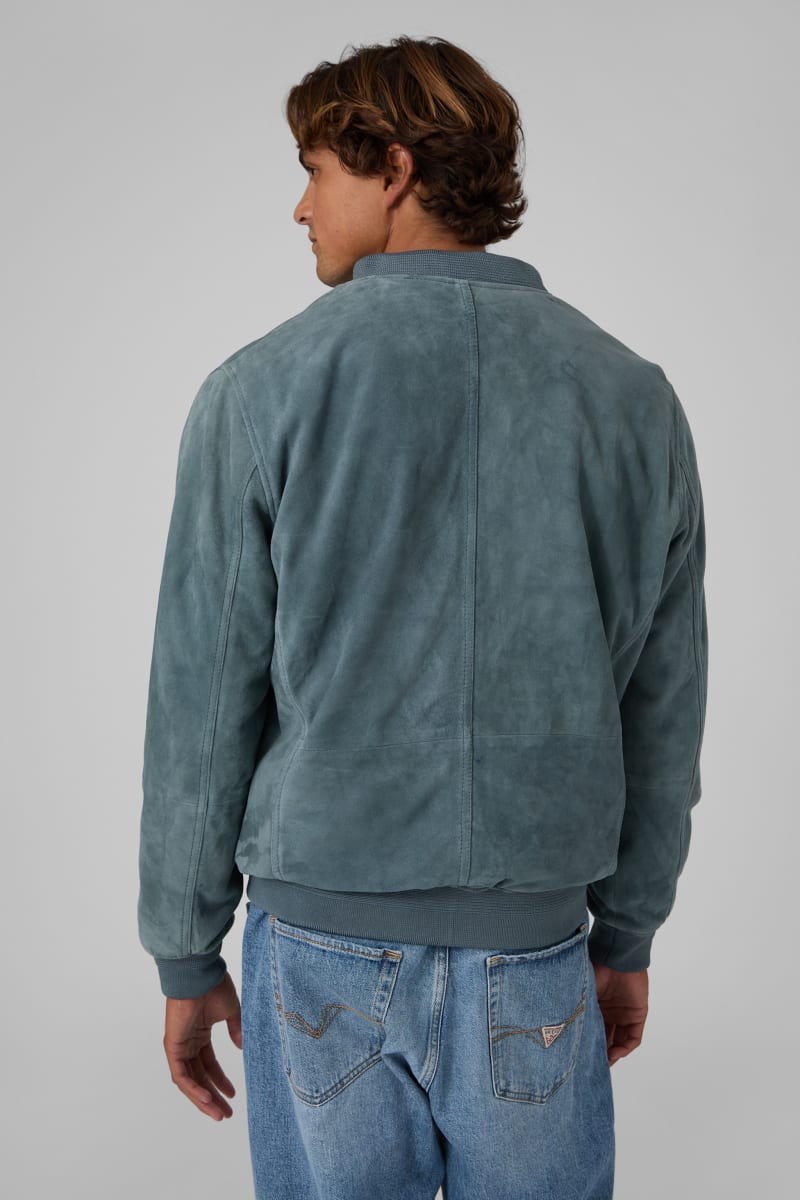 Faux suede bomber jacket