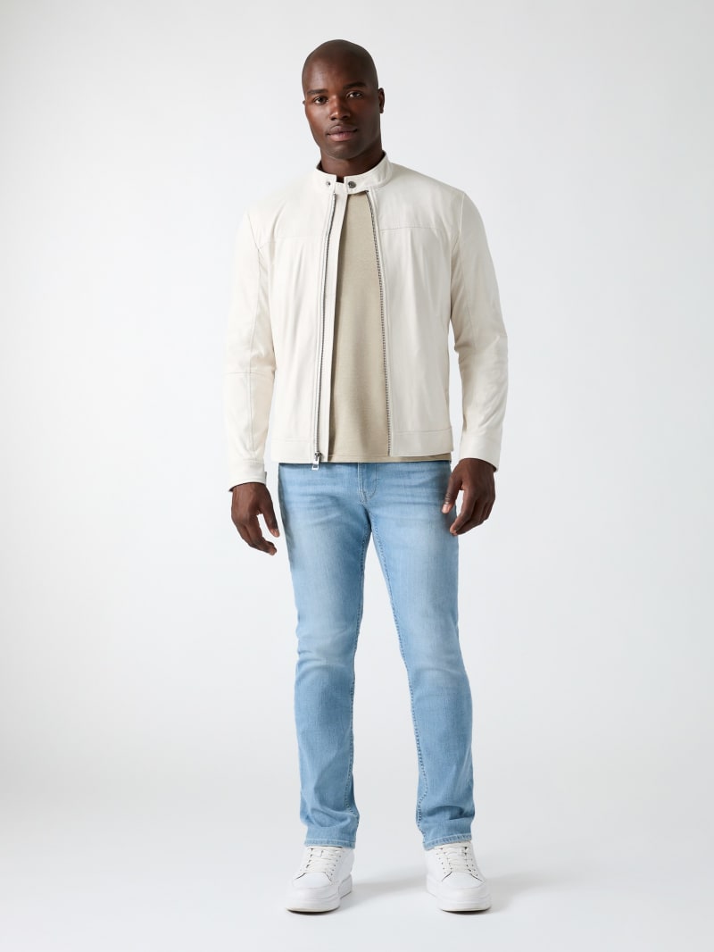 Faux suede biker