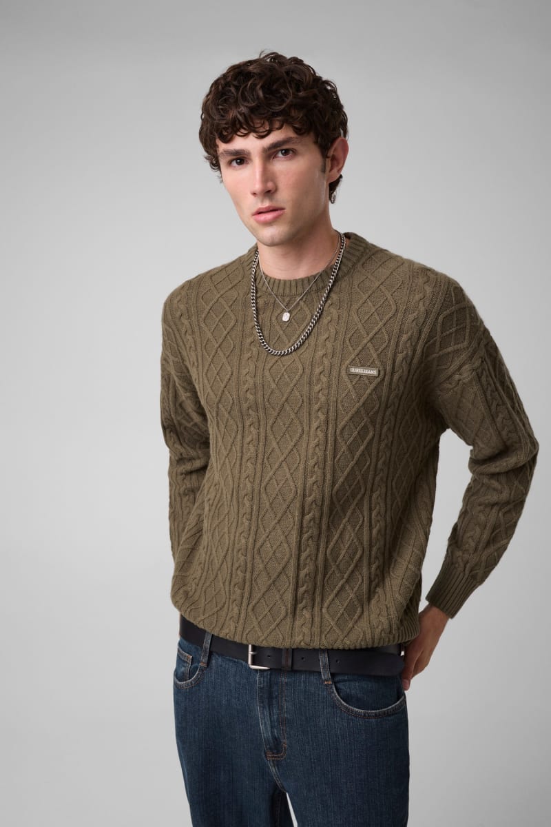 Braid knit sweater